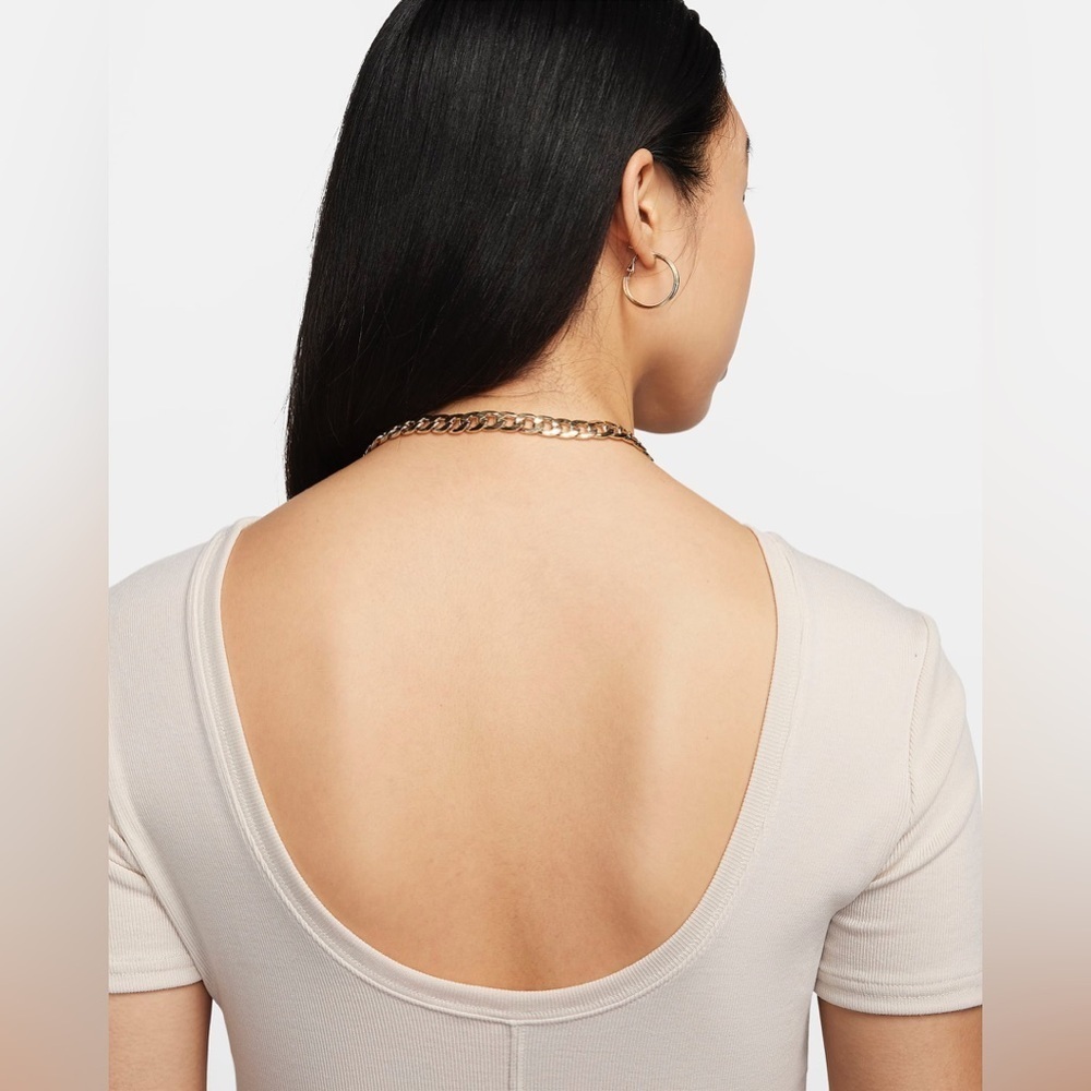 NWT - Nike Sportswear Chill Knit Rib Top in Natural - Size L - Picture 5 of 7
